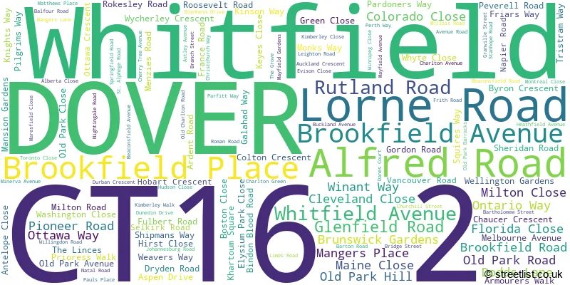 A word cloud for the CT16 2 postcode
